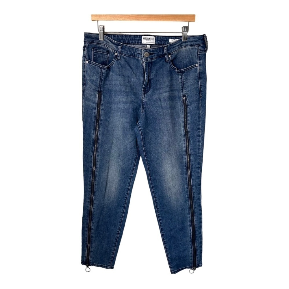 William Rast Women's Medium Wash Side Zip Ankle Skinny Jeans Size 32 - Picture 2 of 13